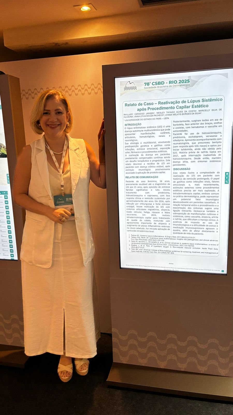 Produção científica: Dra. Dyana Melkys apresentando trabalho em congresso da SBD